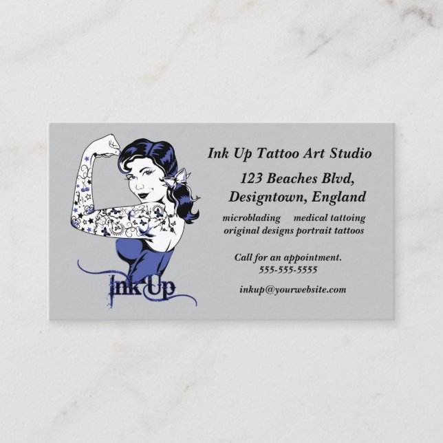 Tarjeta De Visita Ink Up Tattoo Art Studio (Anverso)