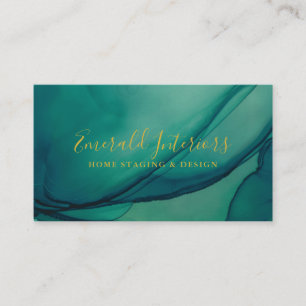 Tarjeta De Visita Inkwell verde esmeralda