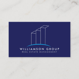 Tarjeta De Visita Inmobiliaria, arquitecta, construyendo logo en azu