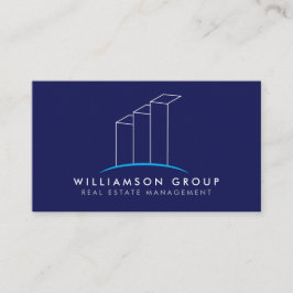 Tarjeta De Visita Inmobiliaria, arquitecta, construyendo logo en azu