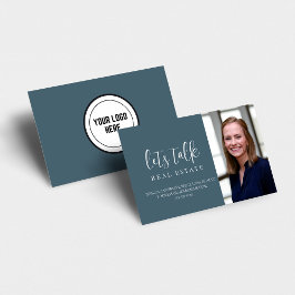 Tarjeta De Visita Inmobiliaria azul profesional