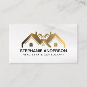 Tarjeta De Visita Inmobiliaria   Blanco moderno y elegante