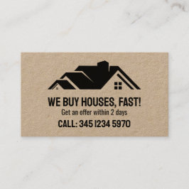 Tarjeta De Visita 🏡 Inmobiliaria Compramos Casas QR Kraft