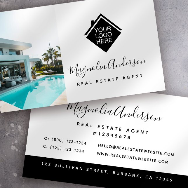 Tarjeta De Visita Inmobiliaria con logotipo blanco negro (Subido por el creador)