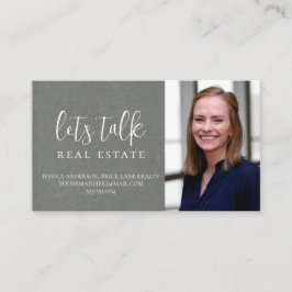 Tarjeta De Visita Inmobiliaria de papel de Kraft gris profesional