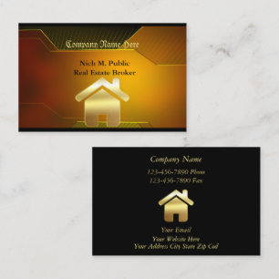 Tarjeta De Visita Inmobiliaria Golden Elegance