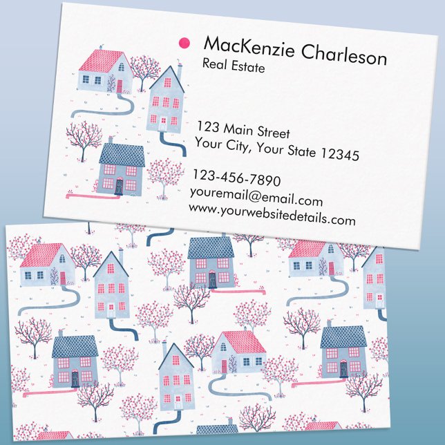 Tarjeta de visita inmobiliaria House (Unique house home real estate professional business card)