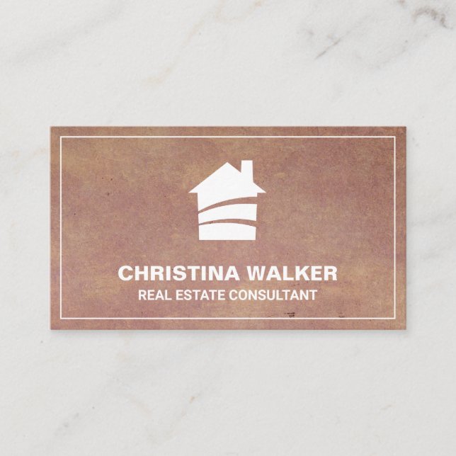 Tarjeta De Visita Inmobiliaria | Logotipo de casa moderna (Anverso)