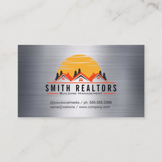 Tarjeta De Visita Inmobiliaria | Logotipo de la casa (Anverso)