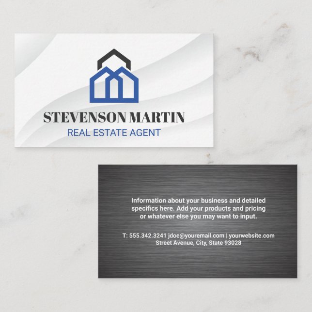 Tarjeta De Visita Inmobiliaria | Logotipo de la casa (Anverso / Reverso)
