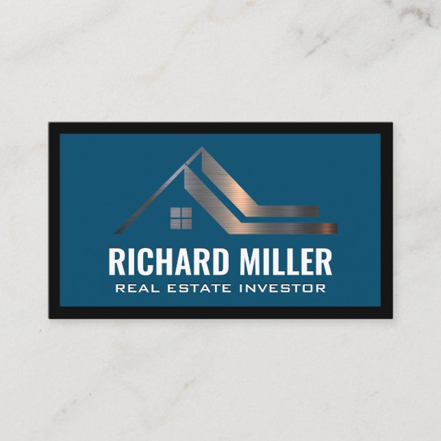 Tarjeta De Visita Inmobiliaria metálica | Propiedad residencial (Anverso)