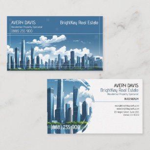 Tarjeta De Visita Inmobiliaria Moderno Cielo Azul