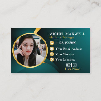 Tarjeta De Visita Inmobiliaria Premium Dark Green y Gold Luxury