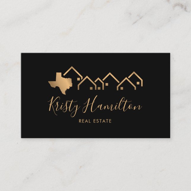 Tarjeta De Visita inmobiliaria profesional de texas (Anverso)