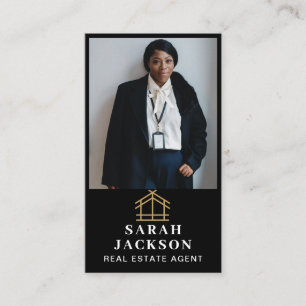 Tarjeta De Visita Inmobiliaria Profesional   Diseño de foto vertical