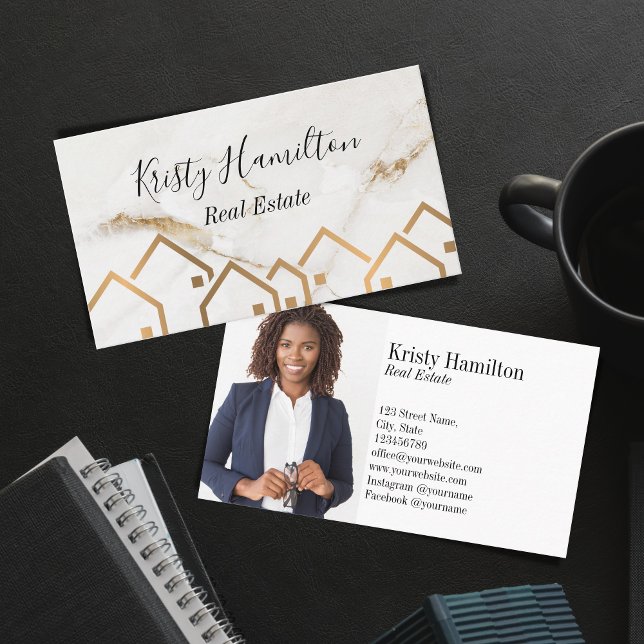 Tarjeta De Visita inmobiliaria profesional inmobiliaria inmobiliaria (Front and Back Side, logo design is an original artwork by Savanamm)