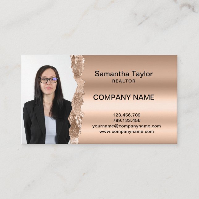 Tarjeta De Visita Inmobiliaria Profesional Insertar o Añadir foto (Anverso)