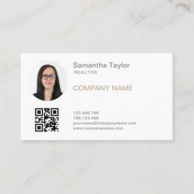 Tarjeta De Visita Inmobiliaria Profesional Insertar o Añadir Foto QR (Anverso)