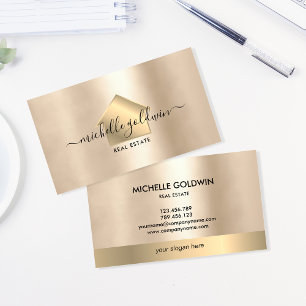 Tarjeta De Visita Inmobiliaria Profesional Moderno Script House Busi