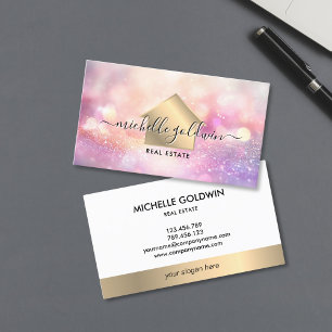 Tarjeta De Visita Inmobiliaria Profesional Moderno Script House Busi