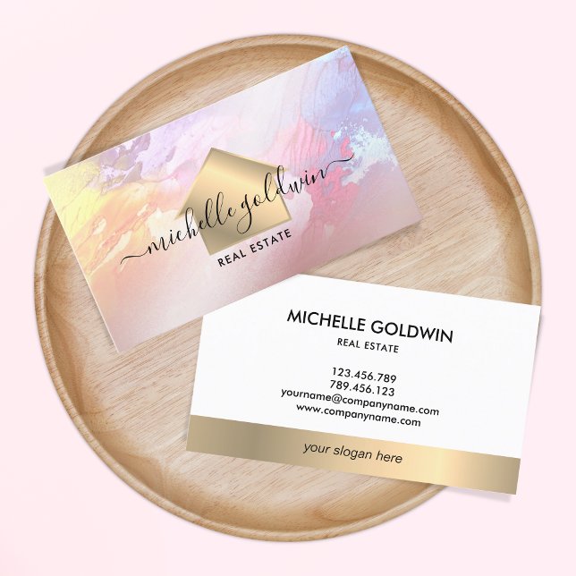 Tarjeta De Visita Inmobiliaria Profesional Moderno Script House Busi (Subido por el creador)