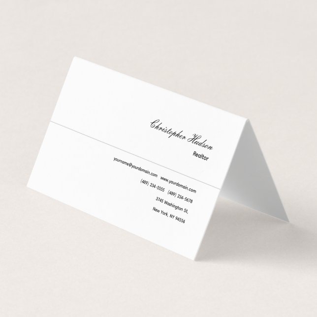 Tarjeta De Visita Inmobiliaria Profesional Realtor Simple (Anverso)