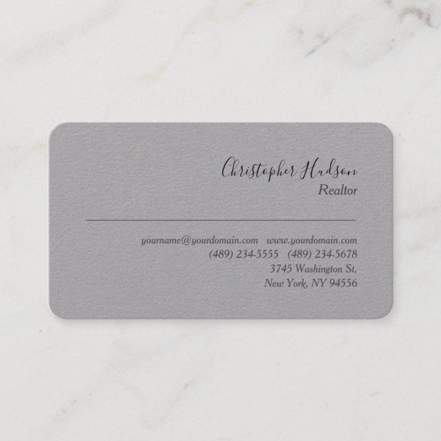 Tarjeta De Visita Inmobiliaria Profesional Realtor Simple (Anverso)