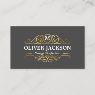 Tarjeta De Visita Inmobiliaria   Propiedades de lujo de oro