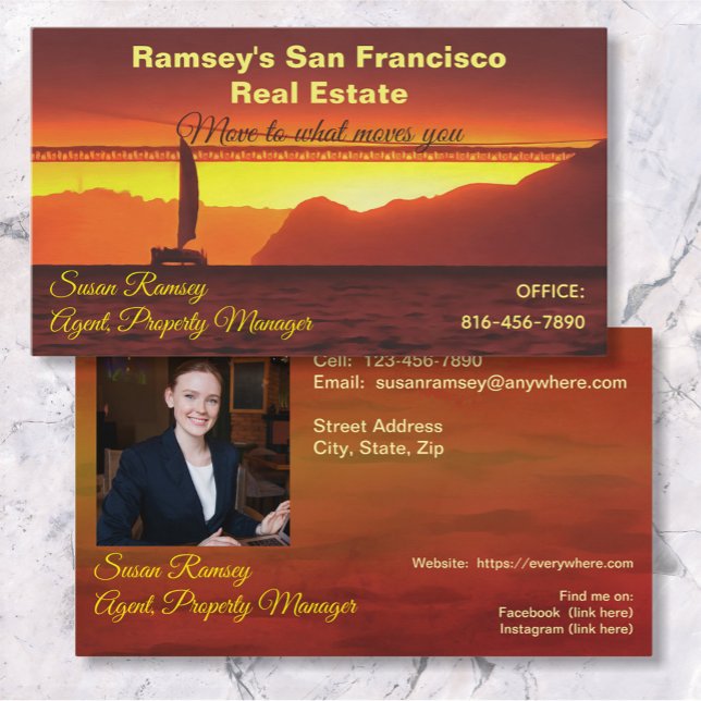 Tarjeta De Visita Inmobiliaria San Francisco Sunset 1124 (Subido por el creador)
