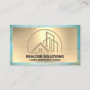 Tarjeta De Visita Inmobiliaria   Textura de oro