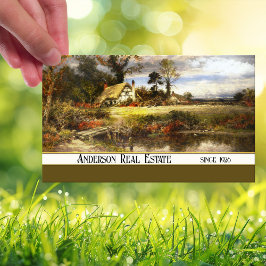 Tarjeta de visita inmobiliario de pintura de campo
