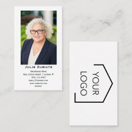 Tarjeta De Visita Inmobiliario Moderno Vertical Personalizado con Fo