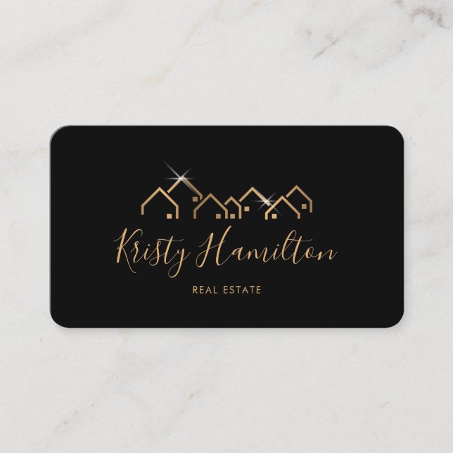 Tarjeta De Visita inmobiliario profesional agregar código QR de foto (Anverso)