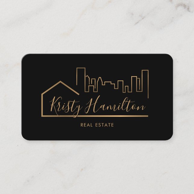 Tarjeta De Visita inmobiliario profesional realinista agregar código (Anverso)