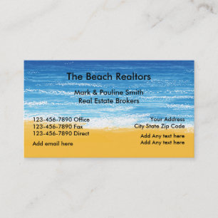 Tarjeta De Visita Inmuebles de Playa