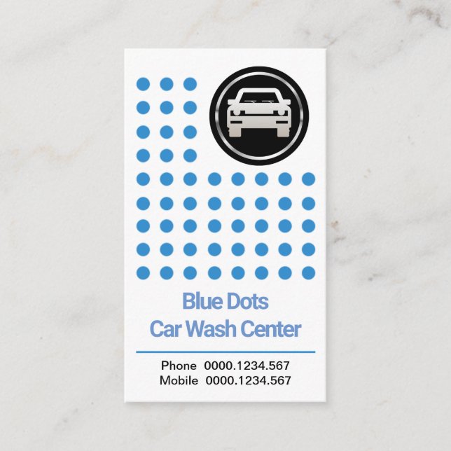 Tarjeta De Visita Innovador Creative Blue Water Drops Car Wash (Anverso)