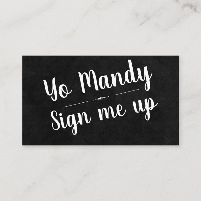 Tarjeta De Visita ¡Inscribirme! (Anverso)