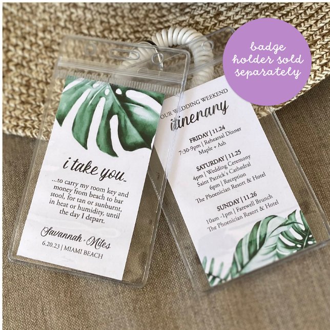 Tarjeta De Visita Inserción de la placa itineraria del Boda tropical (Subido por el creador)