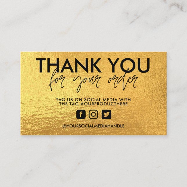 Tarjeta De Visita Inserción de medios Gold Trendy (Anverso)