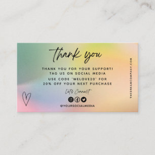 Tarjeta De Visita Inserción de medios Olive Heart Gracias Mini tarje