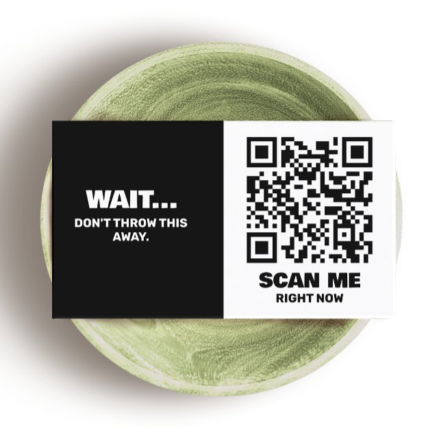 Tarjeta De Visita Inserción promocional de código QR simple (Simple Blacjk and white QR Code Business Card)