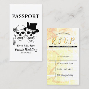 Tarjeta De Visita inserciones piratas rsvp de boda