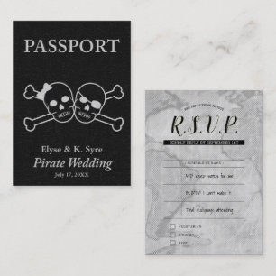 Tarjeta De Visita inserciones piratas rsvp de boda