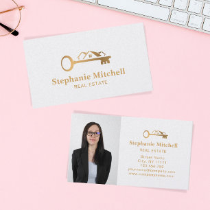 Tarjeta De Visita Insertar foto de Realtor inmobiliario Key House Go