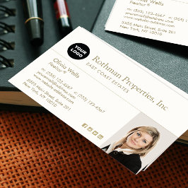 Tarjeta De Visita Insertar imagen del agente inmobiliario con logoti