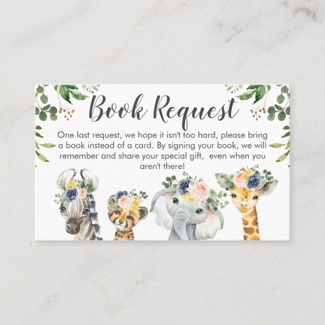 Tarjeta De Visita Insertar solicitud de libro de Baby Shower de Geme (Anverso)
