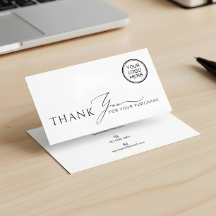 Tarjeta De Visita Inserto de agradecimiento de embalaje minimalista