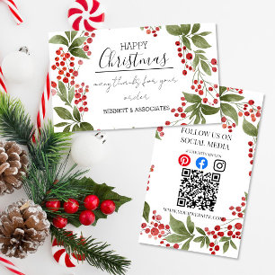 Tarjeta De Visita Inserto de agradecimiento de negocios días festivo