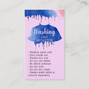 Tarjeta De Visita Inserto de cuidado de lavado de ropa