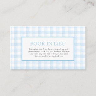 Tarjeta De Visita Inserto de libro con cresta de cuadros azules Prep